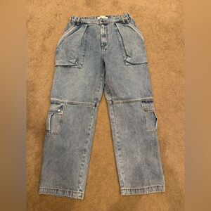 Bluevelvet Light Wash Relaxed Denim Cargo Pants